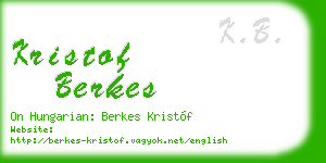 kristof berkes business card